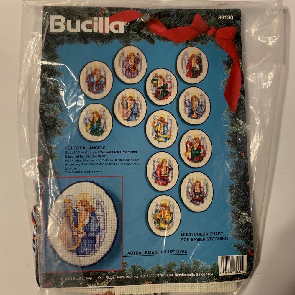 BUCILLA Celestial Angels Ornaments Cross-Stitch Kit‎ #83130 NIP